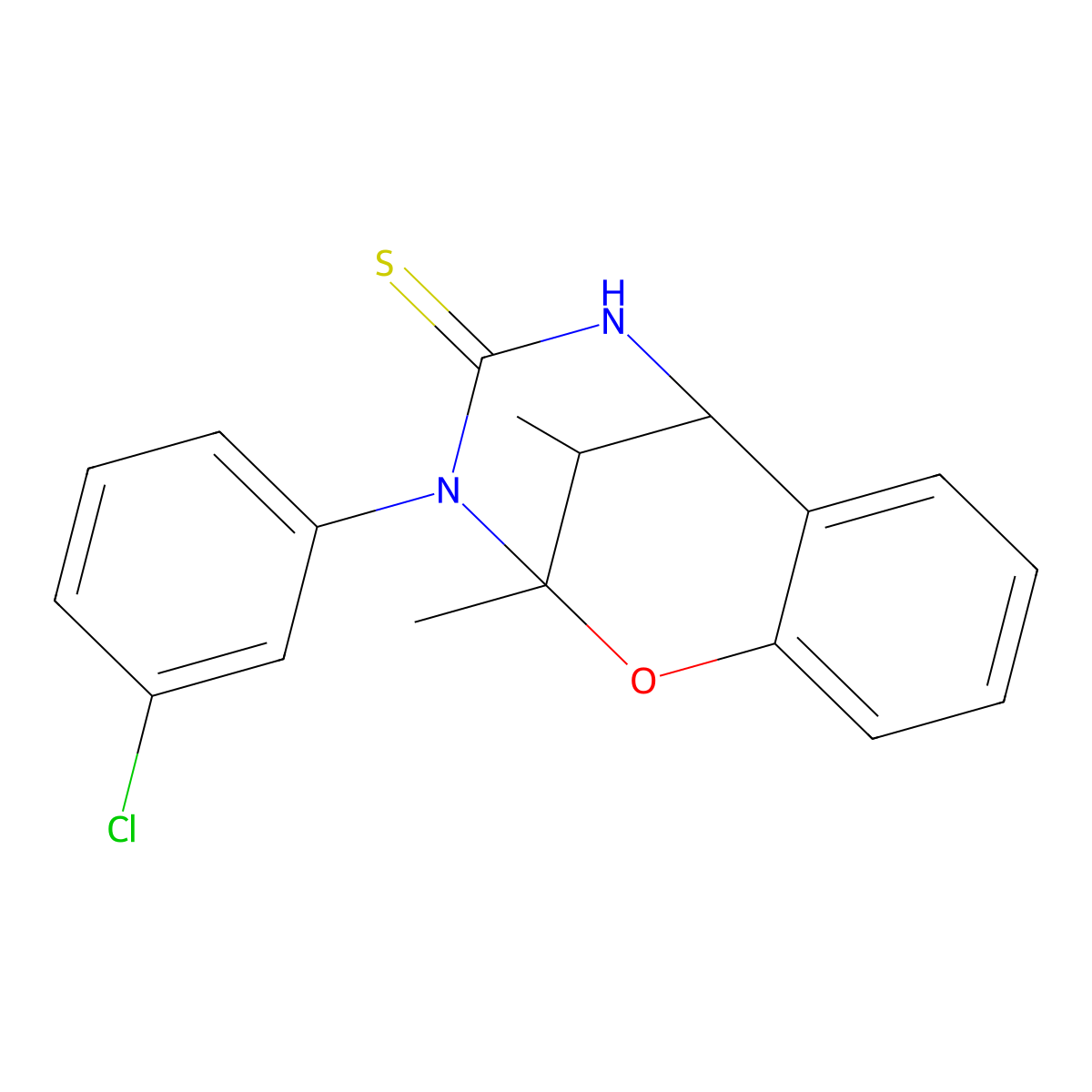 3-(3-chlorophenyl)-2,11-dimethyl-2,3,5,6-tetrahydro-4H-2,6-methano-1,3,5-benzoxadiazocine-4-thione molecular structure, CAS 1024193-60-9