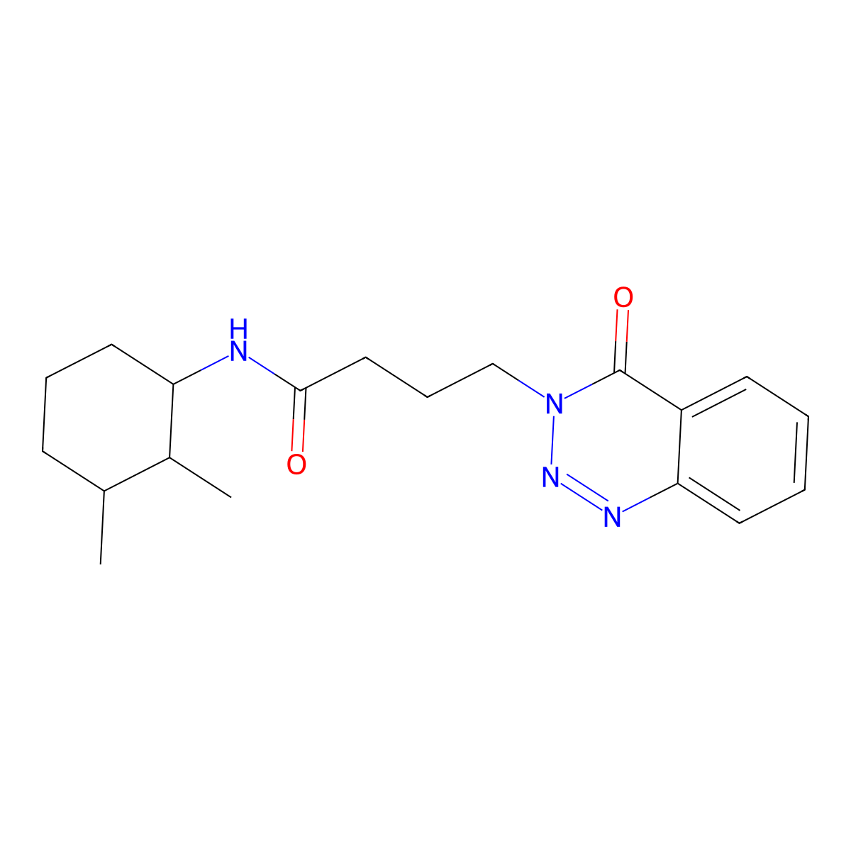 N-(2,3-dimethylcyclohexyl)-4-(4-oxo-1,2,3-benzotriazin-3-yl)butanamide molecular structure, CAS 1024193-62-1