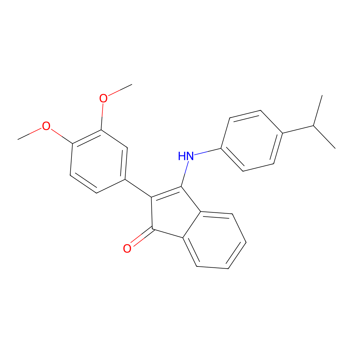 2-(3,4-Dimethoxyphenyl)-3-((4-isopropylphenyl)amino)inden-1-one molecular structure, CAS 1024196-17-5
