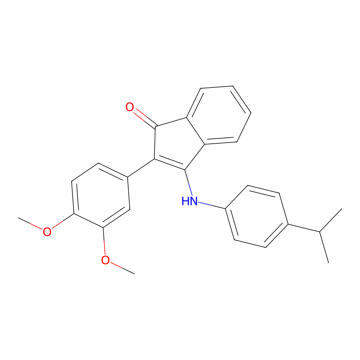 2-(3,4-Dimethoxyphenyl)-3-((4-isopropylphenyl)amino)inden-1-one molecular structure, CAS 1024196-17-5