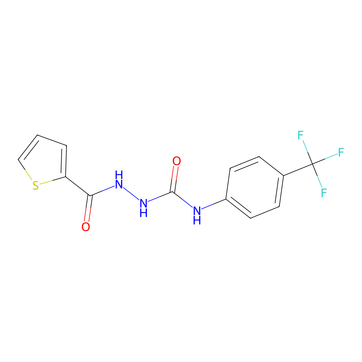 1-(Thiophenecarbonyl)-4-(4-trifluoromethylphenyl)semicarbazide molecular structure, CAS 1024196-52-8