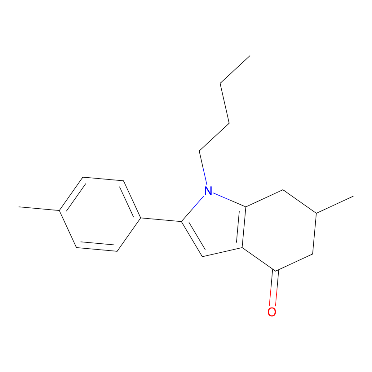 1-Butyl-6-methyl-2-(4-methylphenyl)-5,6,7-trihydroindol-4-one molecular structure, CAS 1024196-54-0