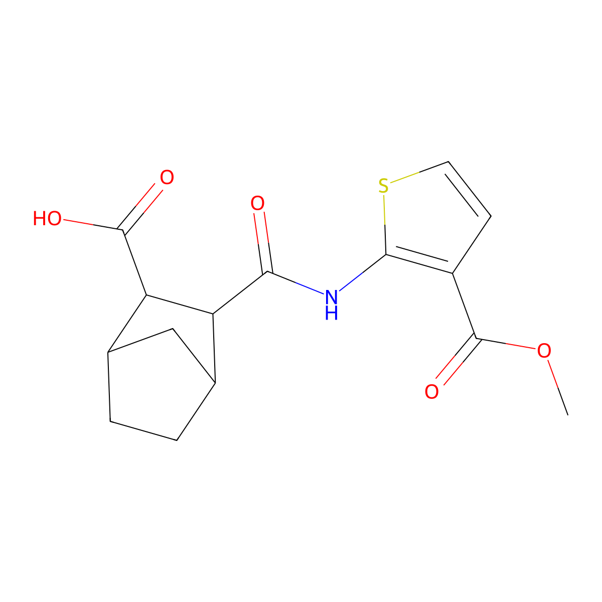 3-{[3-(Methoxycarbonyl)thiophen-2-yl]carbamoyl}bicyclo[2.2.1]heptane-2-carboxylic acid molecular structure, CAS 1024198-80-8