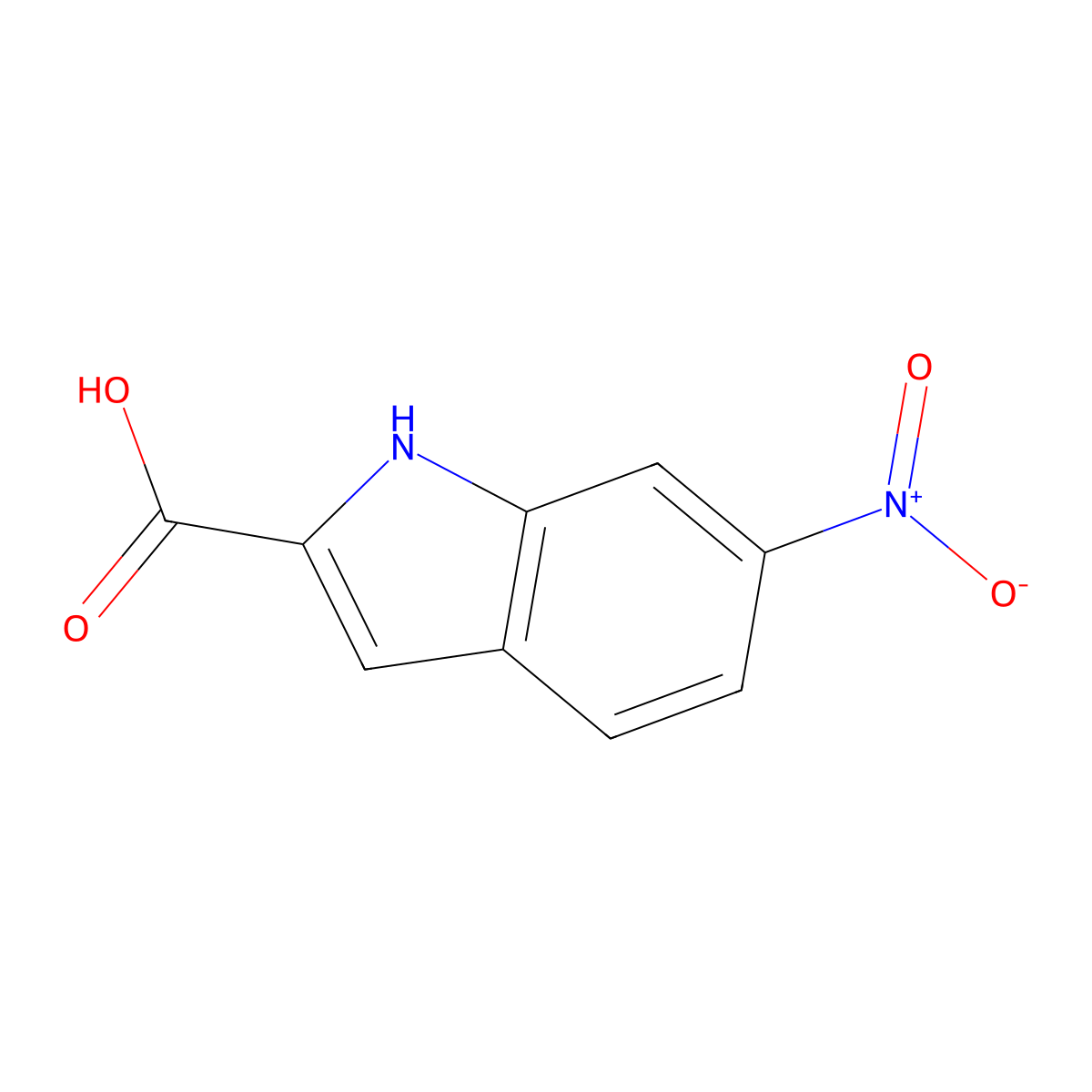 6-nitro-1H-indole-2-carboxylic Acid molecular structure, CAS 10242-00-9