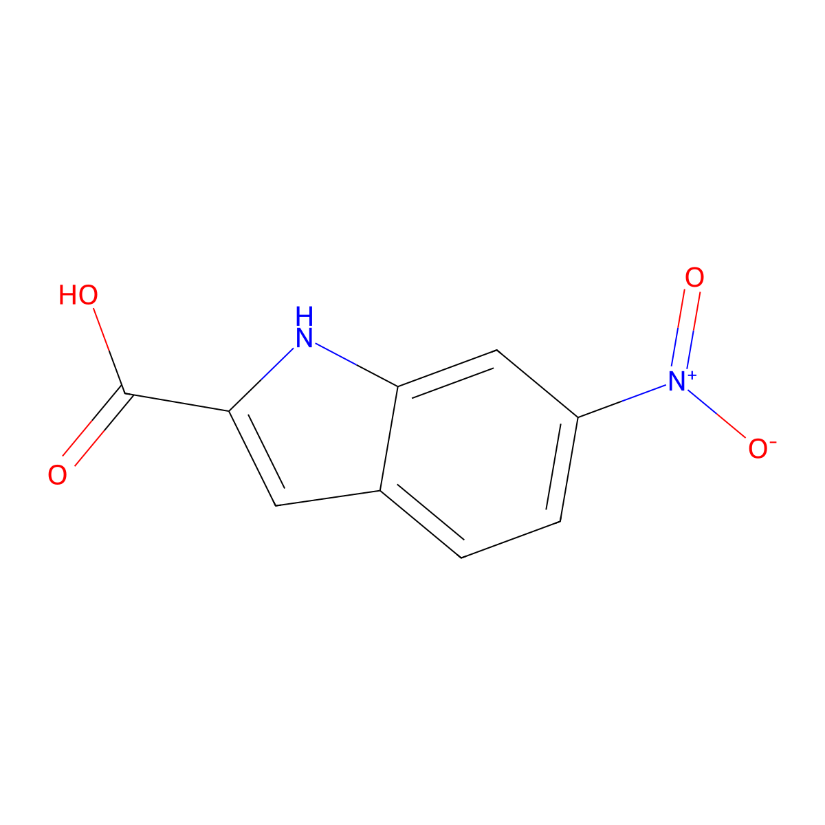 6-nitro-1H-indole-2-carboxylic Acid molecular structure, CAS 10242-00-9