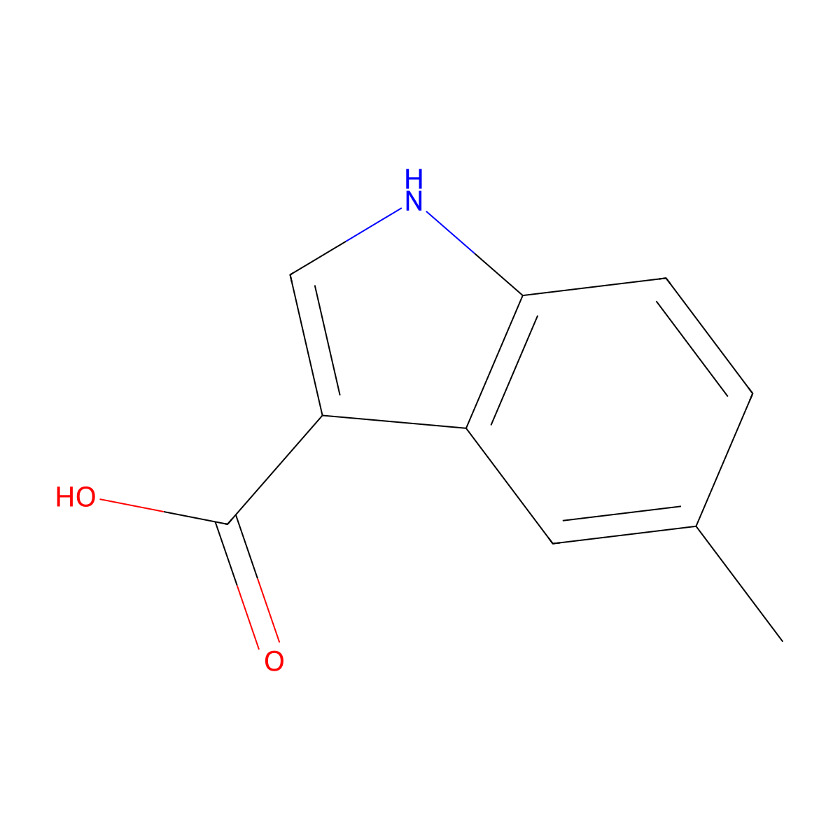 5-Methyl-1H-indole-3-carboxylic acid molecular structure, CAS 10242-02-1