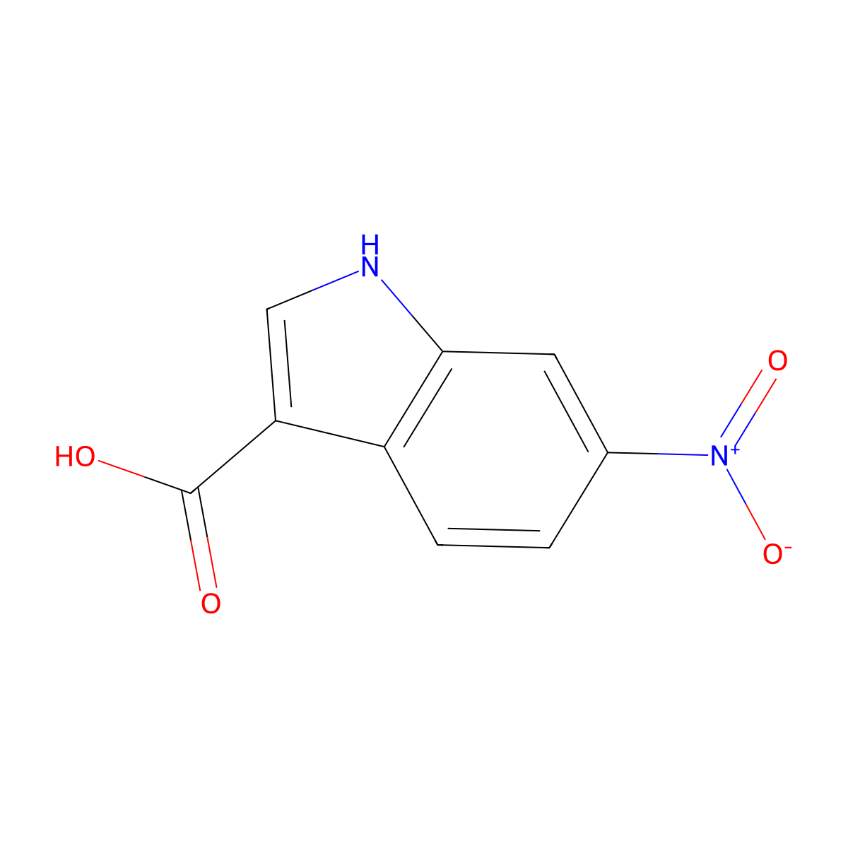6-Nitro-1H-indole-3-carboxylic acid molecular structure, CAS 10242-03-2