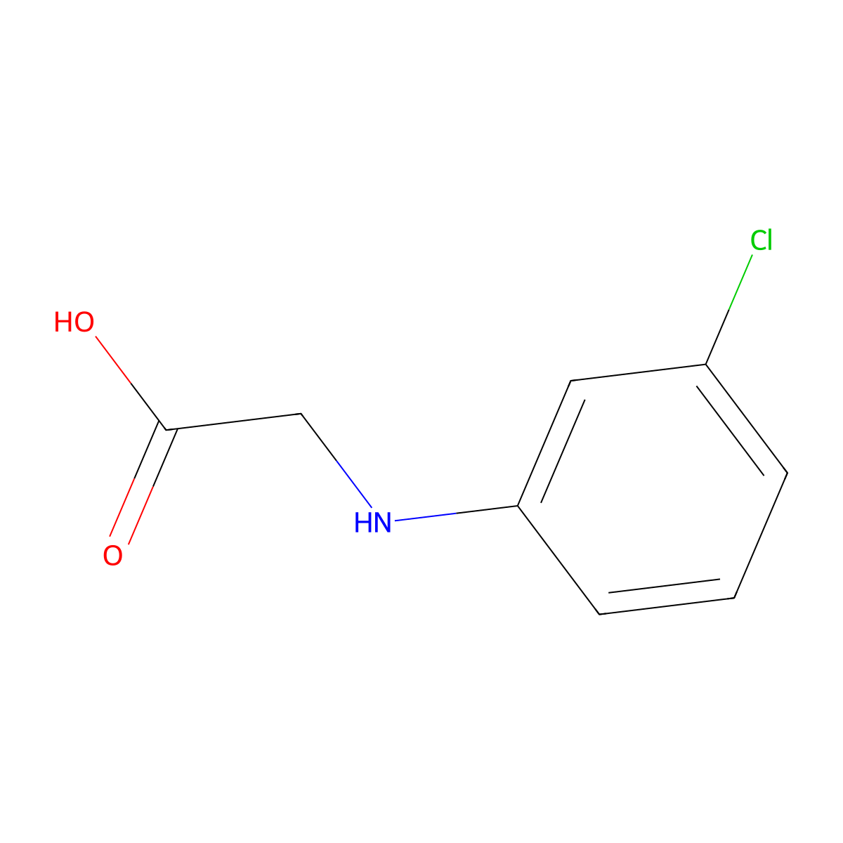 (3-Chloroanilino)acetic acid molecular structure, CAS 10242-05-4