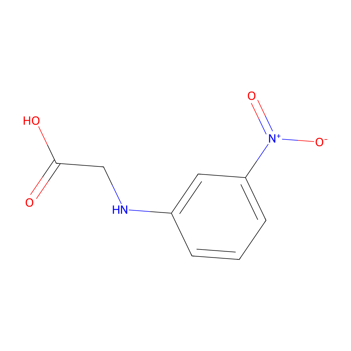 Glycine, N-(m-nitrophenyl)- molecular structure, CAS 10242-06-5