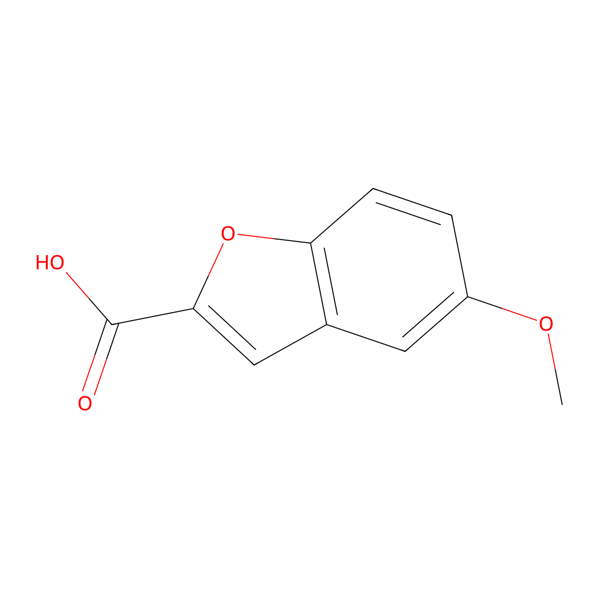 5-Methoxybenzofuran-2-carboxylic acid molecular structure, CAS 10242-08-7