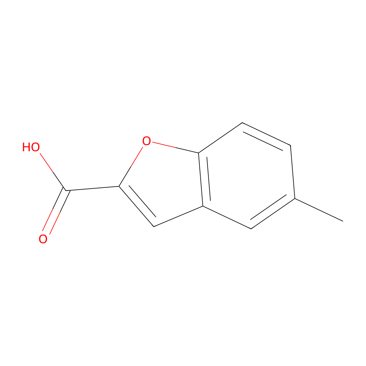 5-Methyl-1-benzofuran-2-carboxylic acid molecular structure, CAS 10242-09-8