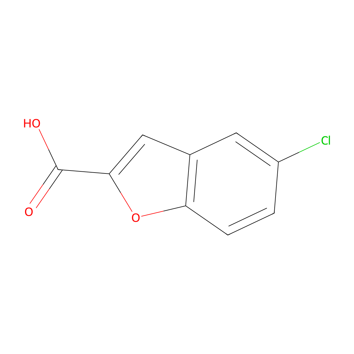 5-Chloro-1-benzofuran-2-carboxylic acid molecular structure, CAS 10242-10-1