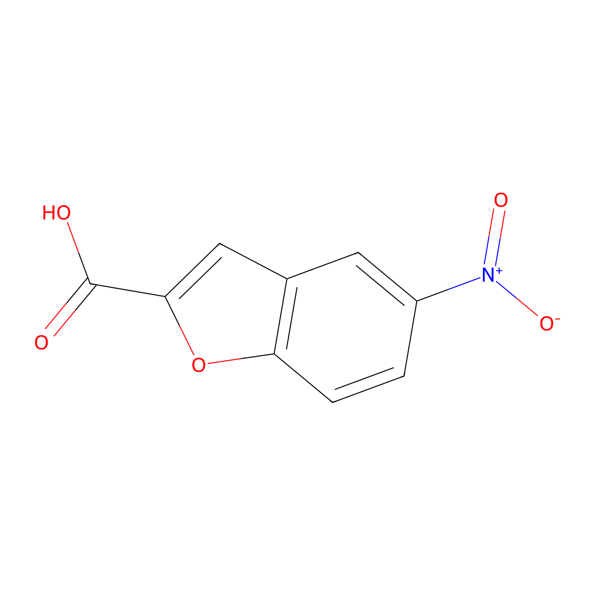 5-Nitrobenzofuran-2-carboxylic acid molecular structure, CAS 10242-12-3