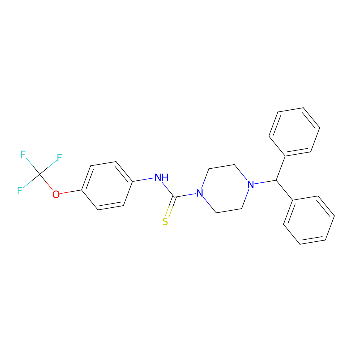 4-benzhydryl-N-[4-(trifluoromethoxy)phenyl]piperazine-1-carbothioamide molecular structure, CAS 1024200-01-8