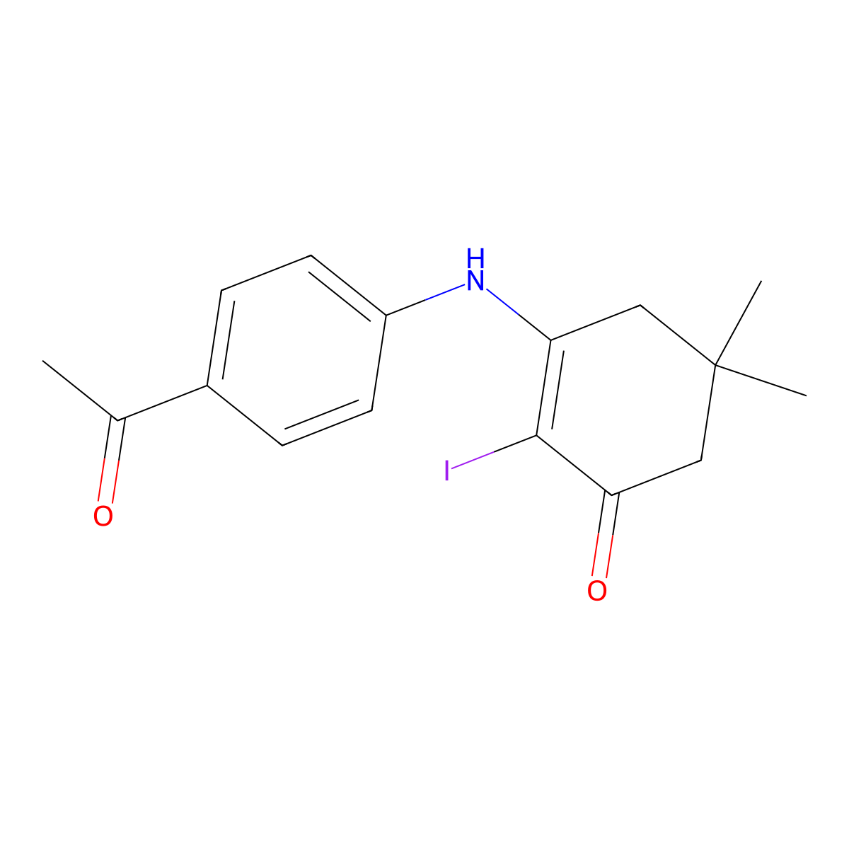 3-((4-Acetylphenyl)amino)-2-iodo-5,5-dimethylcyclohex-2-EN-1-one molecular structure, CAS 1024202-18-3