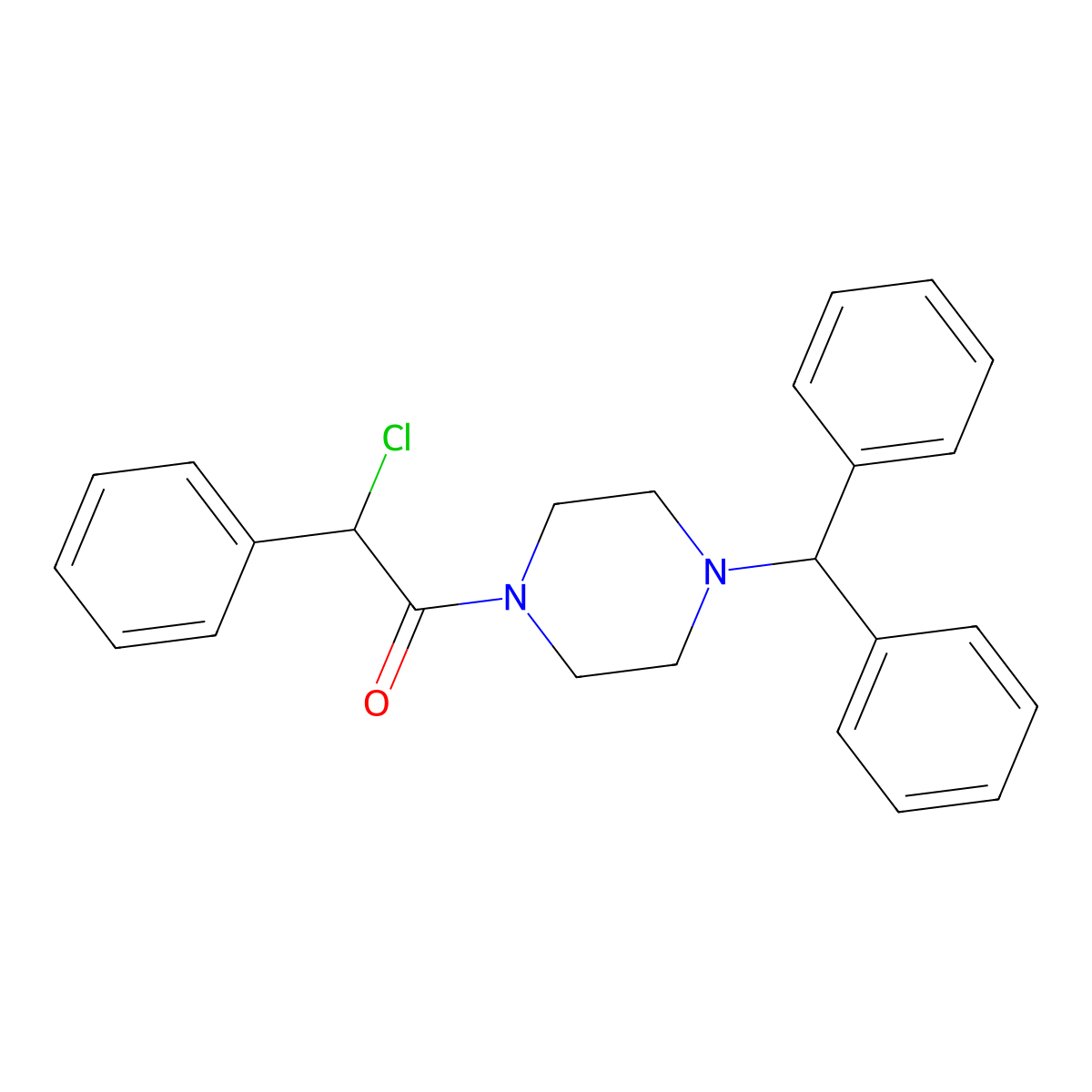 2-Chloro-1-[4-(diphenylmethyl)piperazin-1-yl]-2-phenylethan-1-one molecular structure, CAS 1024203-48-2