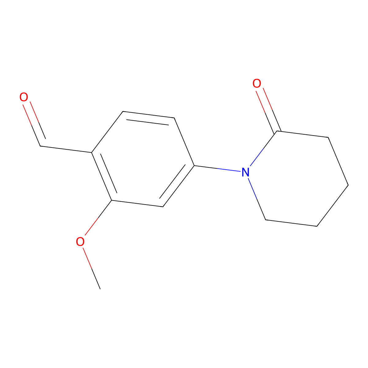2-Methoxy-4-(2-oxopiperidin-1-yl)benzaldehyde molecular structure, CAS 1024204-78-1