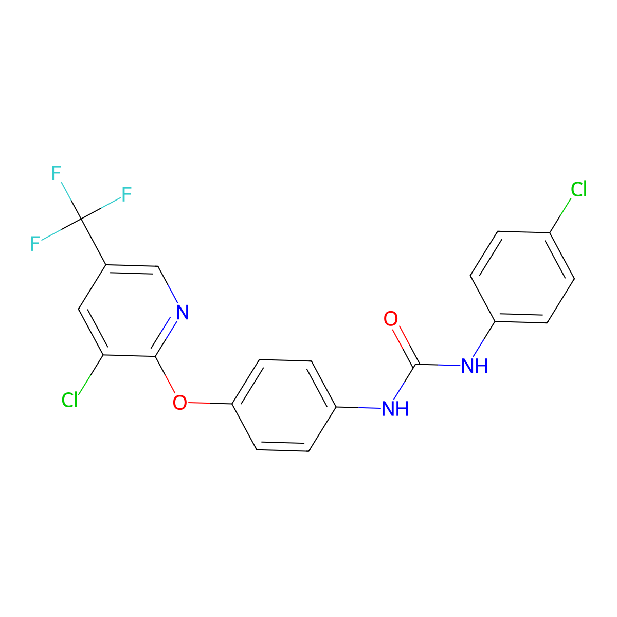 1-(4-Chlorophenyl)-3-[4-[3-chloro-5-(trifluoromethyl)pyridin-2-yl]oxyphenyl]urea molecular structure, CAS 1024206-73-2