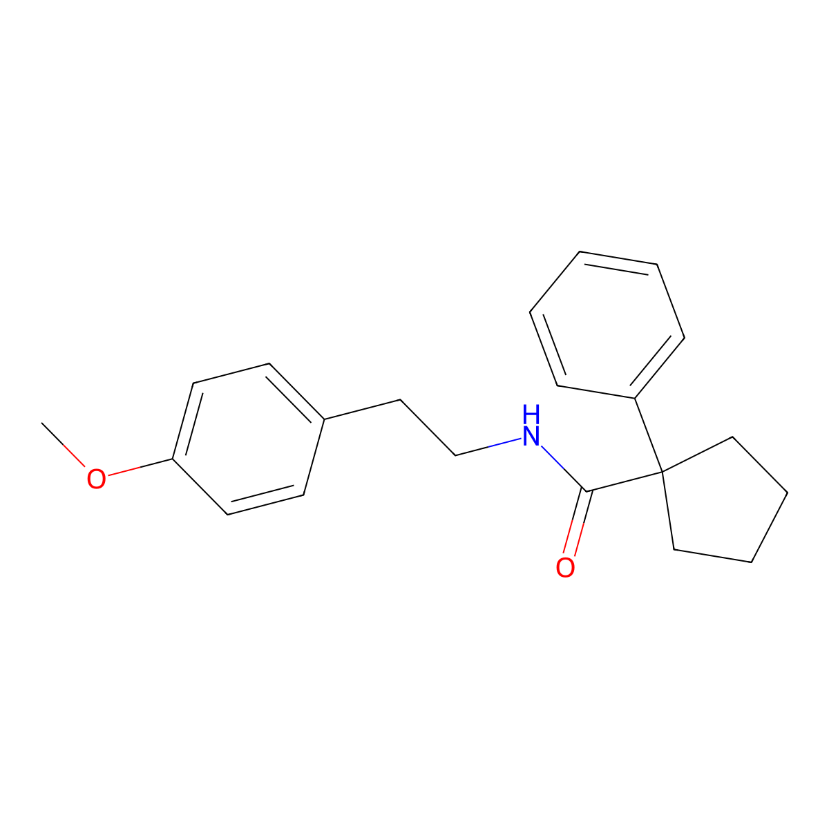 N-[2-(4-methoxyphenyl)ethyl]-1-phenylcyclopentane-1-carboxamide molecular structure, CAS 1024206-86-7