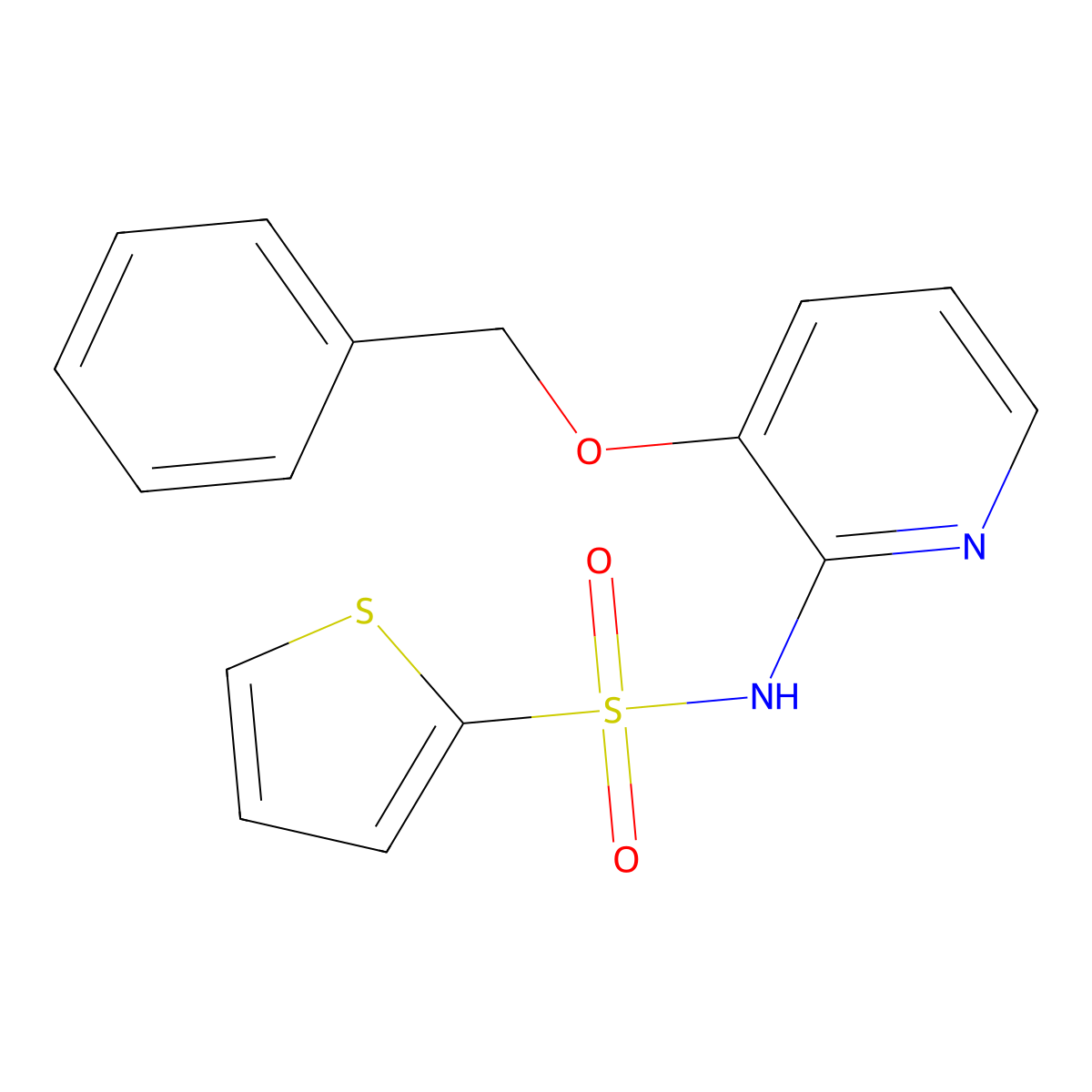 N-(3-phenylmethoxypyridin-2-yl)thiophene-2-sulfonamide molecular structure, CAS 1024207-13-3