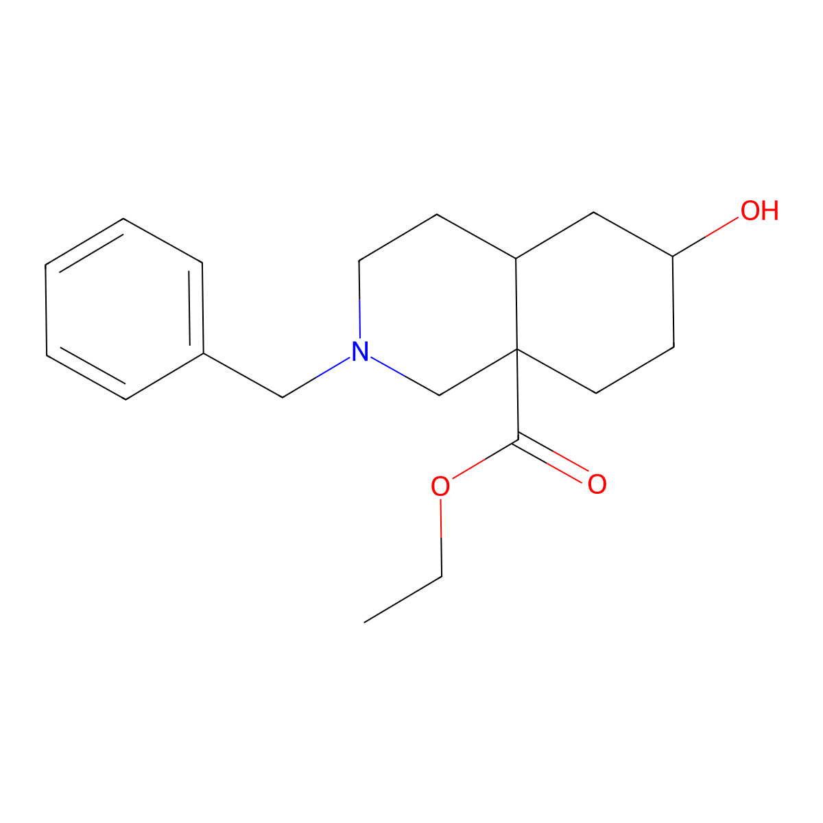 Ethyl 2-benzyl-6-hydroxy-1,3,4,4a,5,6,7,8-octahydroisoquinoline-8a-carboxylate molecular structure, CAS 1024207-68-8
