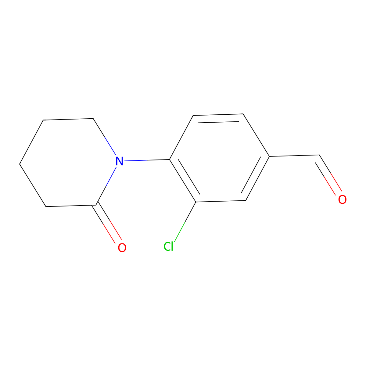 3-Chloro-4-(2-oxopiperidin-1-yl)benzaldehyde molecular structure, CAS 1024209-05-9