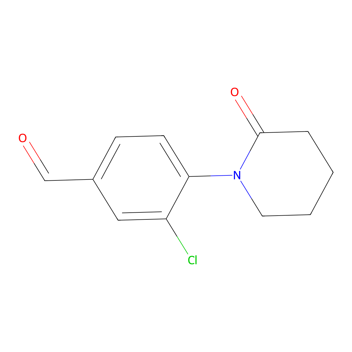 3-Chloro-4-(2-oxopiperidin-1-yl)benzaldehyde molecular structure, CAS 1024209-05-9