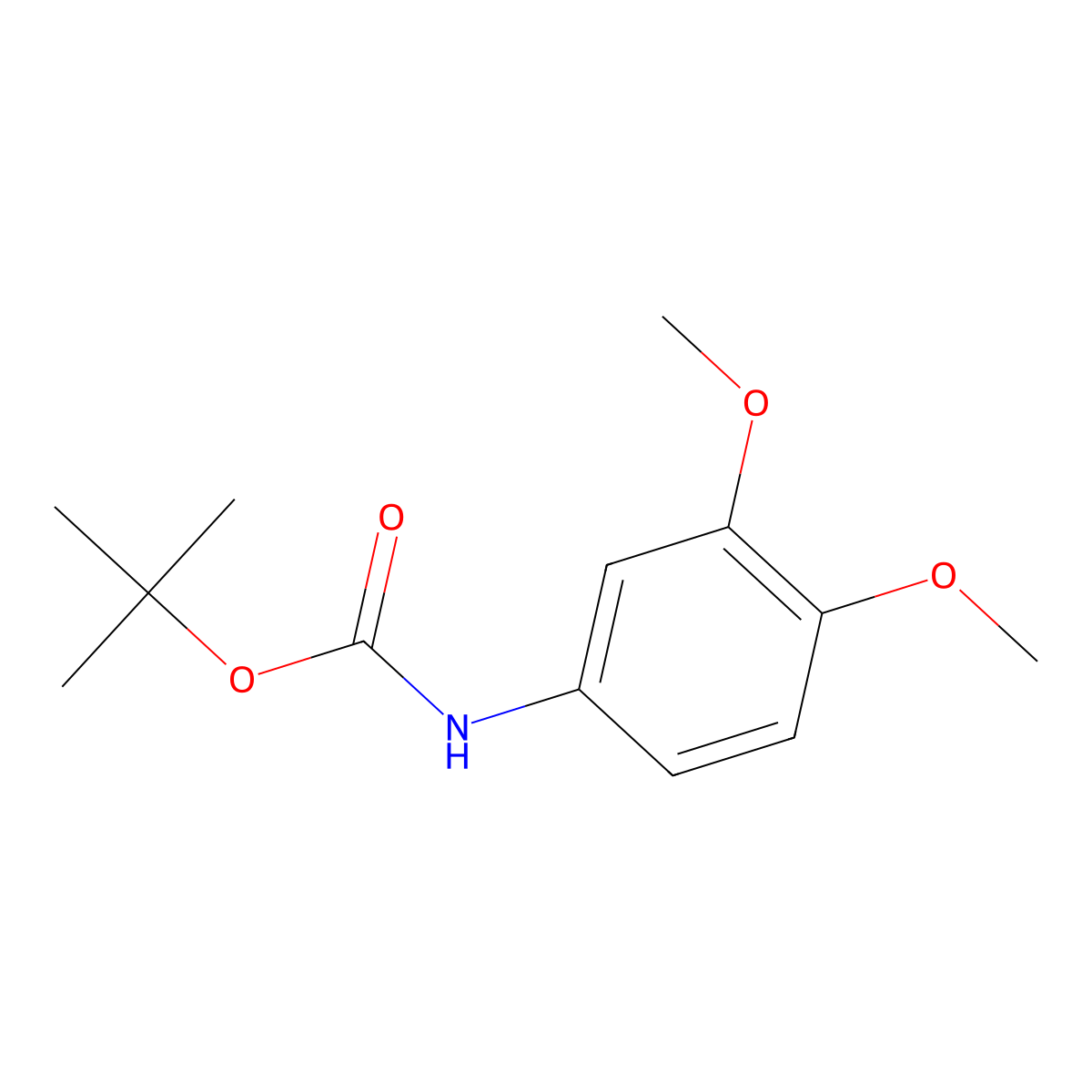 tert-Butyl (3,4-dimethoxyphenyl)carbamate molecular structure, CAS 102421-43-2