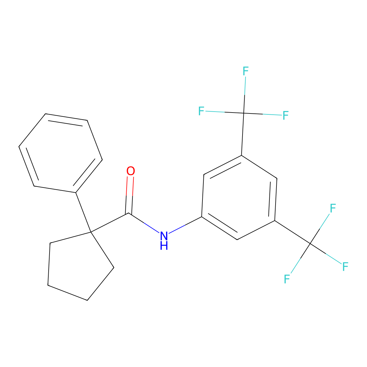 N-[3,5-bis(trifluoromethyl)phenyl]-1-phenylcyclopentane-1-carboxamide molecular structure, CAS 1024210-15-8