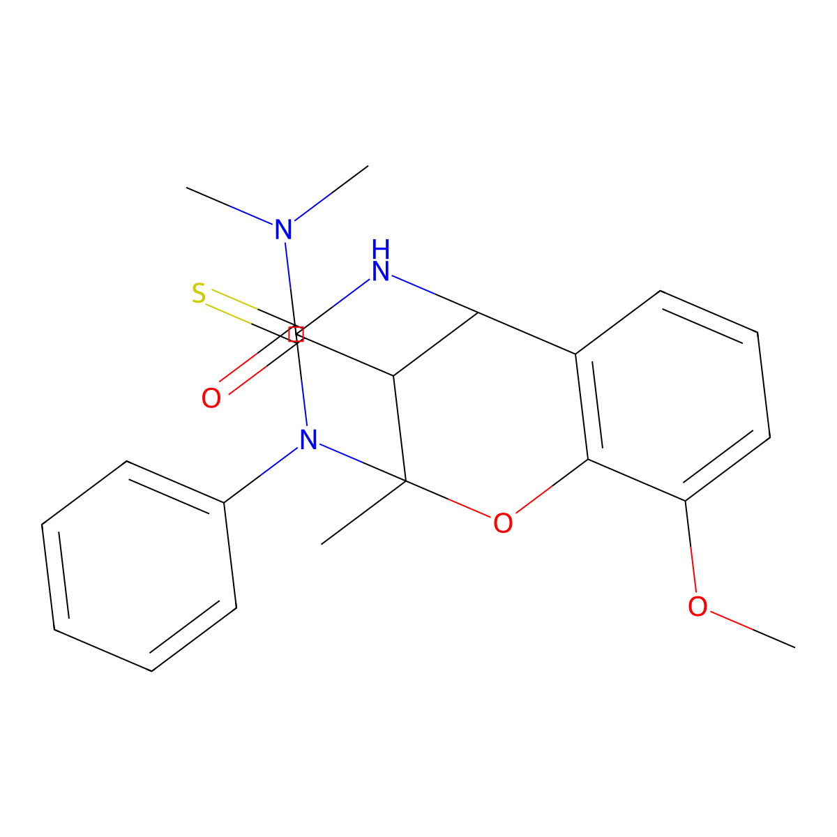 10-methoxy-N,N,2-trimethyl-3-phenyl-4-thioxo-3,4,5,6-tetrahydro-2H-2,6-methano-1,3,5-benzoxadiazocine-11-carboxamide molecular structure, CAS 1024211-75-3