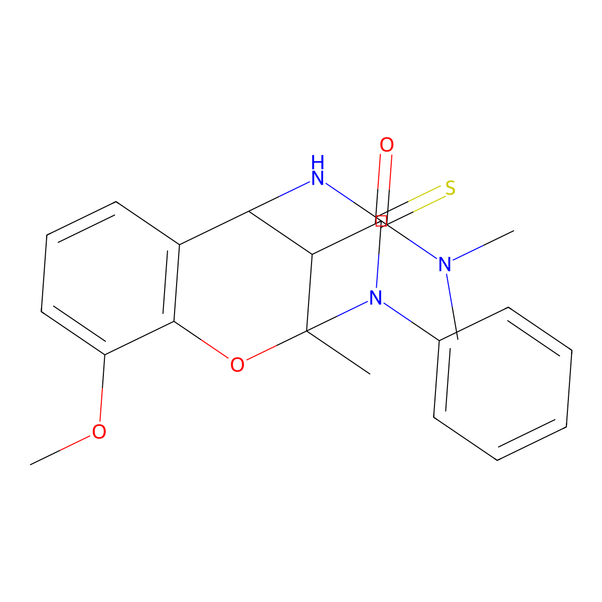 10-methoxy-N,N,2-trimethyl-3-phenyl-4-thioxo-3,4,5,6-tetrahydro-2H-2,6-methano-1,3,5-benzoxadiazocine-11-carboxamide molecular structure, CAS 1024211-75-3