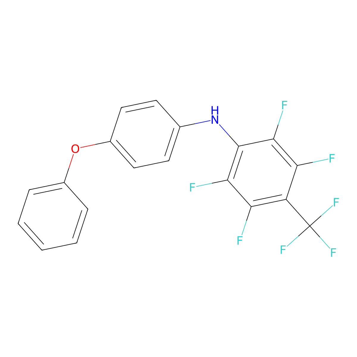 (4-Phenoxyphenyl)(2,3,5,6-tetrafluoro-4-(trifluoromethyl)phenyl)amine molecular structure, CAS 1024213-49-7