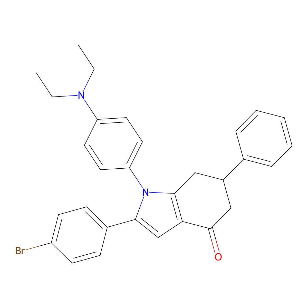 1-(4-(Diethylamino)phenyl)-2-(4-bromophenyl)-6-phenyl-5,6,7-trihydroindol-4-one molecular structure, CAS 1024216-18-9