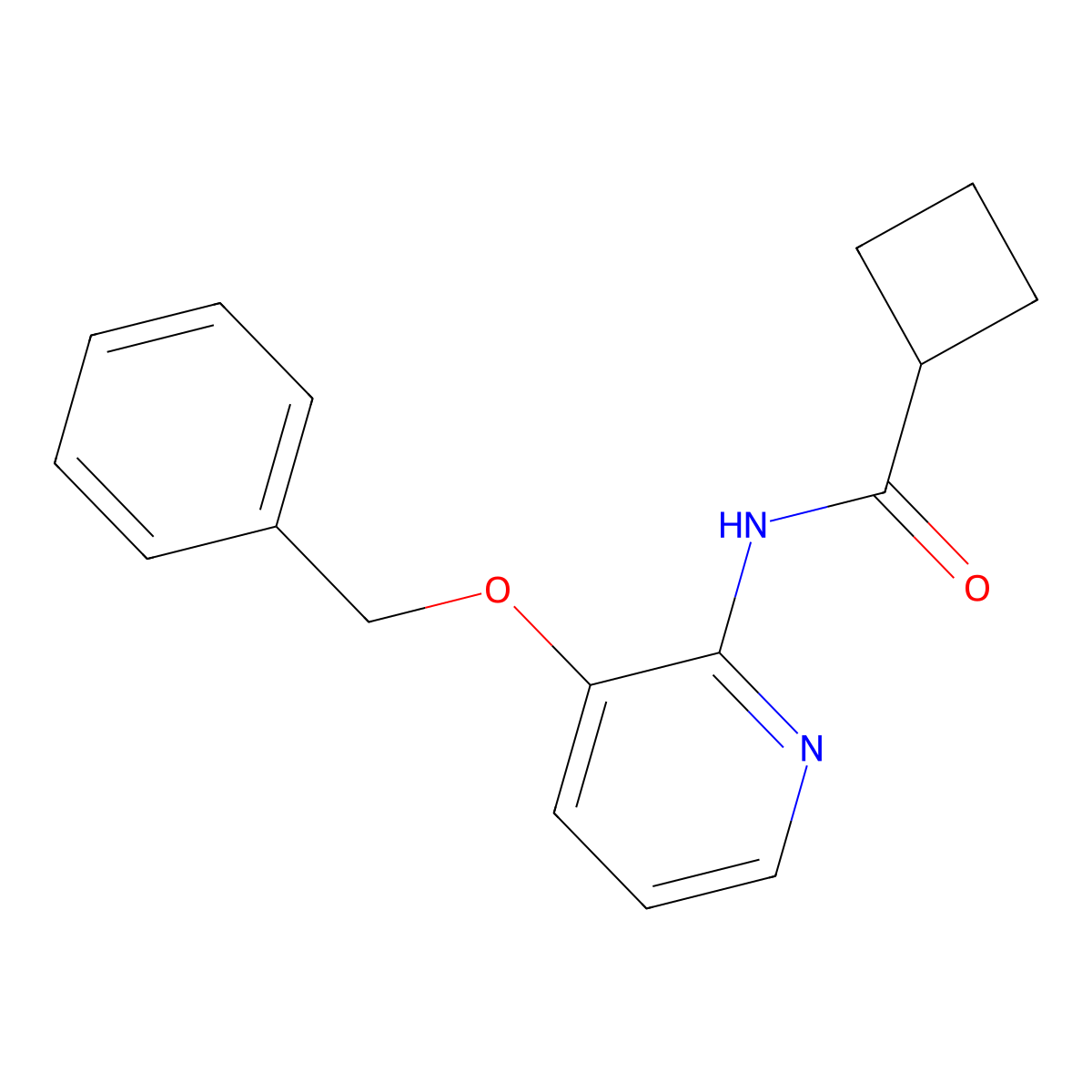 N-(3-phenylmethoxypyridin-2-yl)cyclobutanecarboxamide molecular structure, CAS 1024219-85-9