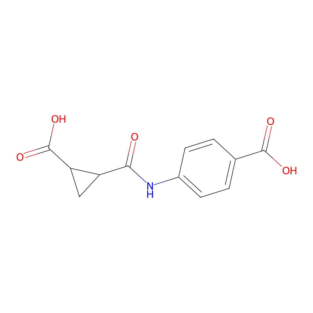 4-((2-Carboxycyclopropyl)carbonylamino)benzoic acid molecular structure, CAS 1024220-22-1
