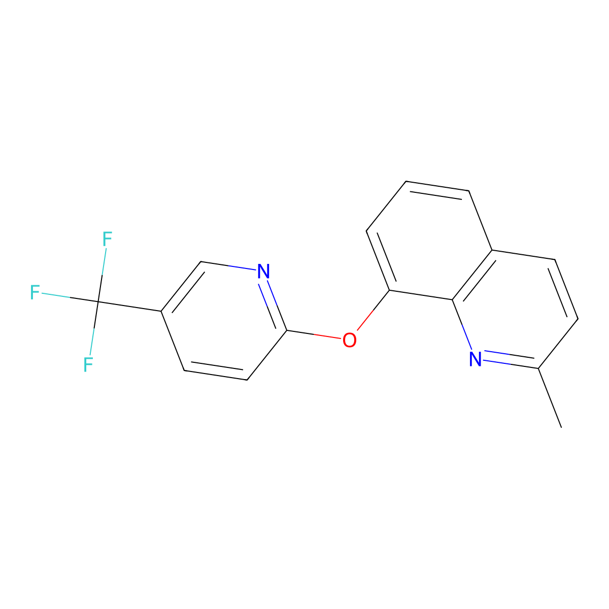 2-Methyl-8-[5-(trifluoromethyl)pyridin-2-yl]oxyquinoline molecular structure, CAS 1024222-55-6