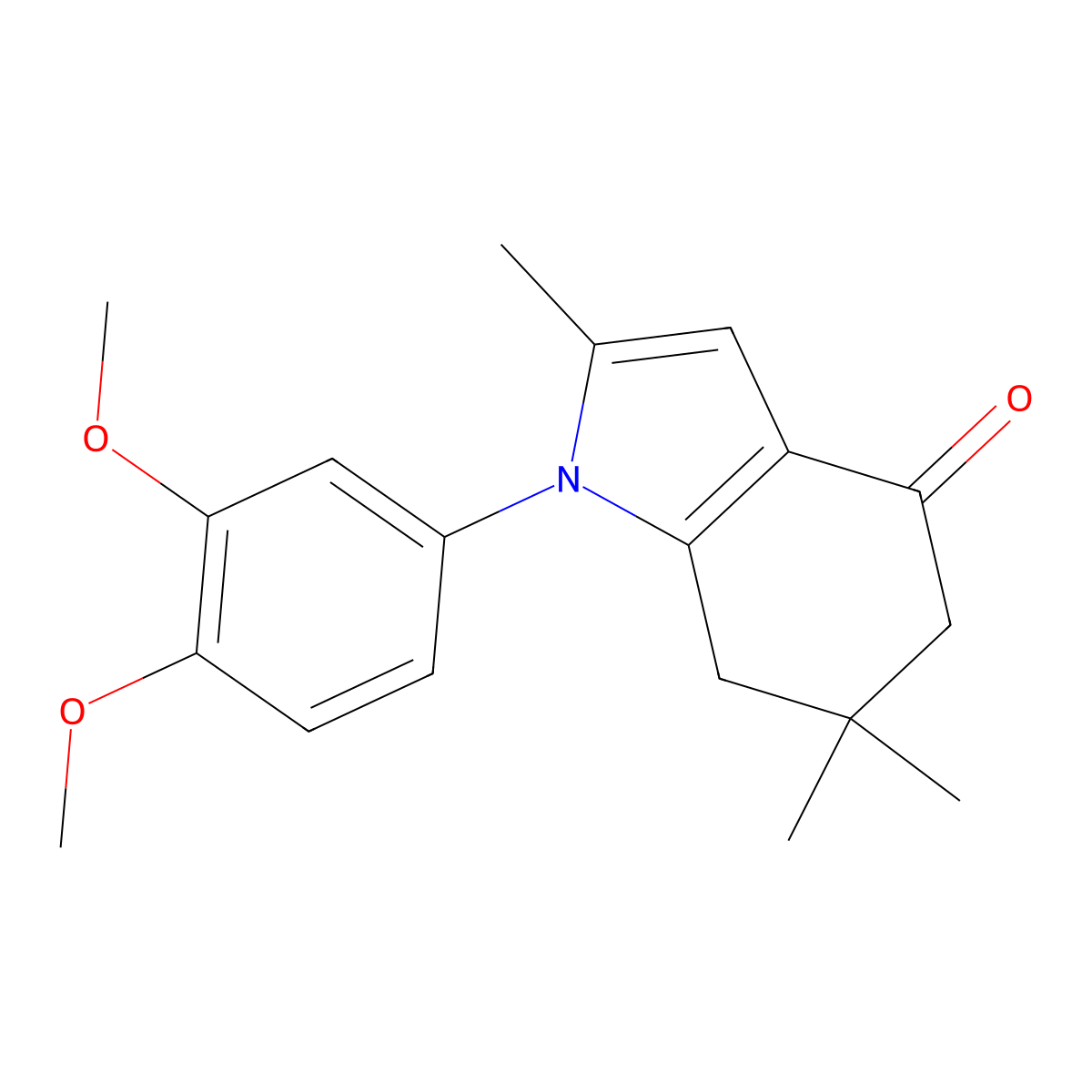 1-(3,4-dimethoxyphenyl)-2,6,6-trimethyl-4,5,6,7-tetrahydro-1H-indol-4-one molecular structure, CAS 1024222-56-7