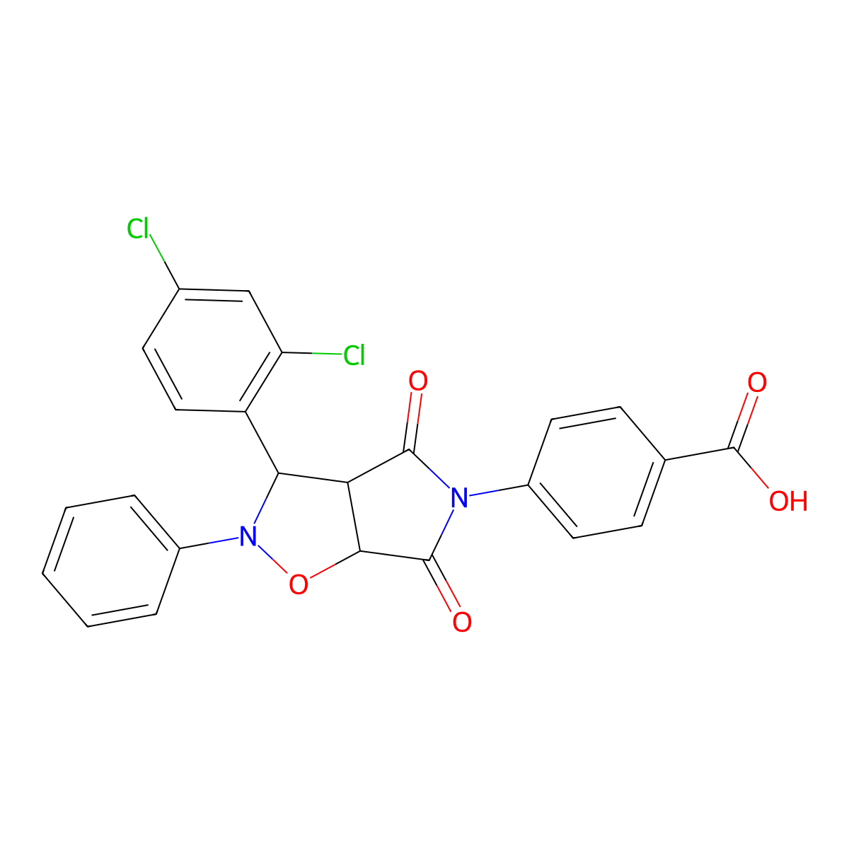 4-[3-(2,4-dichlorophenyl)-4,6-dioxo-2-phenylhexahydro-5H-pyrrolo[3,4-d][1,2]oxazol-5-yl]benzoic acid molecular structure, CAS 1024223-49-1