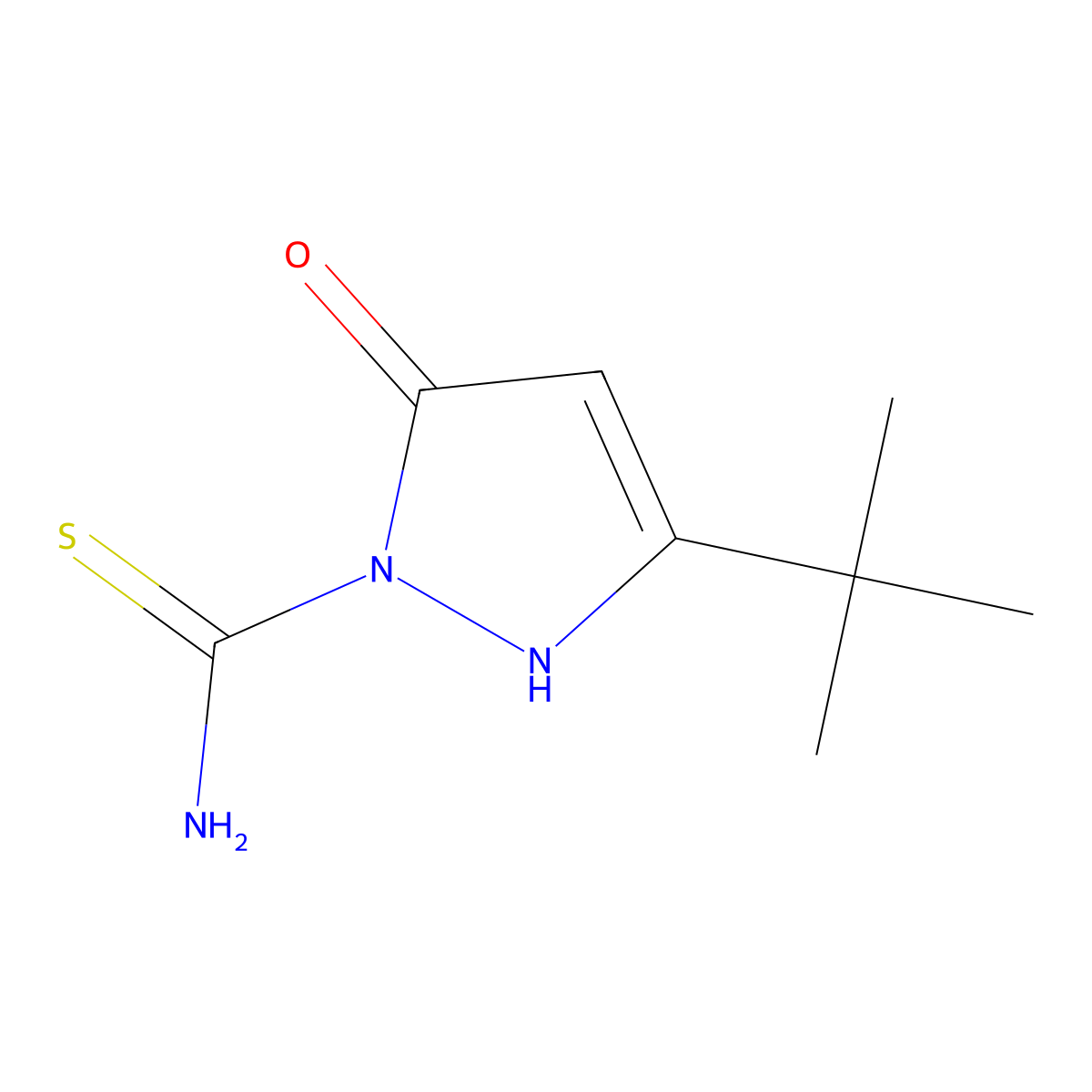 1-(Aminothioxomethyl)-3-(tert-butyl)-3-pyrazolin-5-one molecular structure, CAS 1024224-32-5