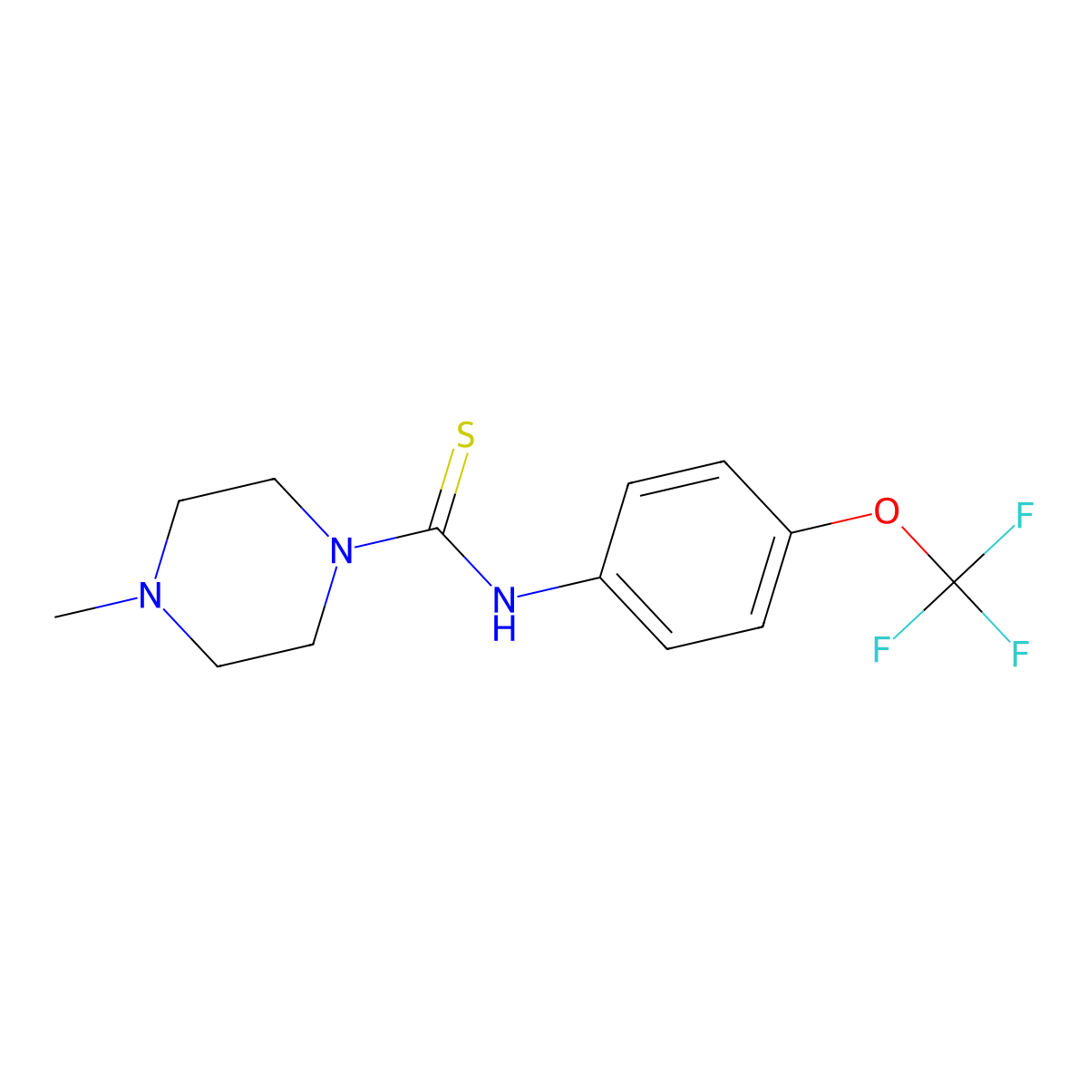 4-methyl-N-[4-(trifluoromethoxy)phenyl]piperazine-1-carbothioamide molecular structure, CAS 1024224-87-0
