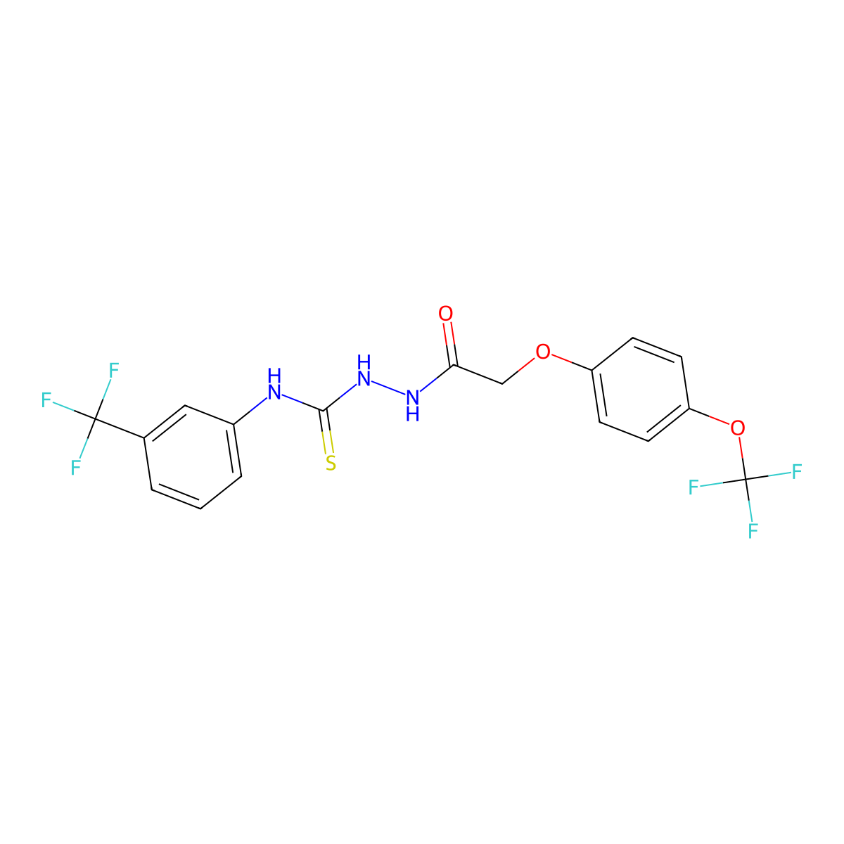 1-(2-(4-Trifluoromethoxyphenoxy)acetyl)-4-(3-trifluoromethylphenyl)thiosemicarbazide molecular structure, CAS 1024225-00-0
