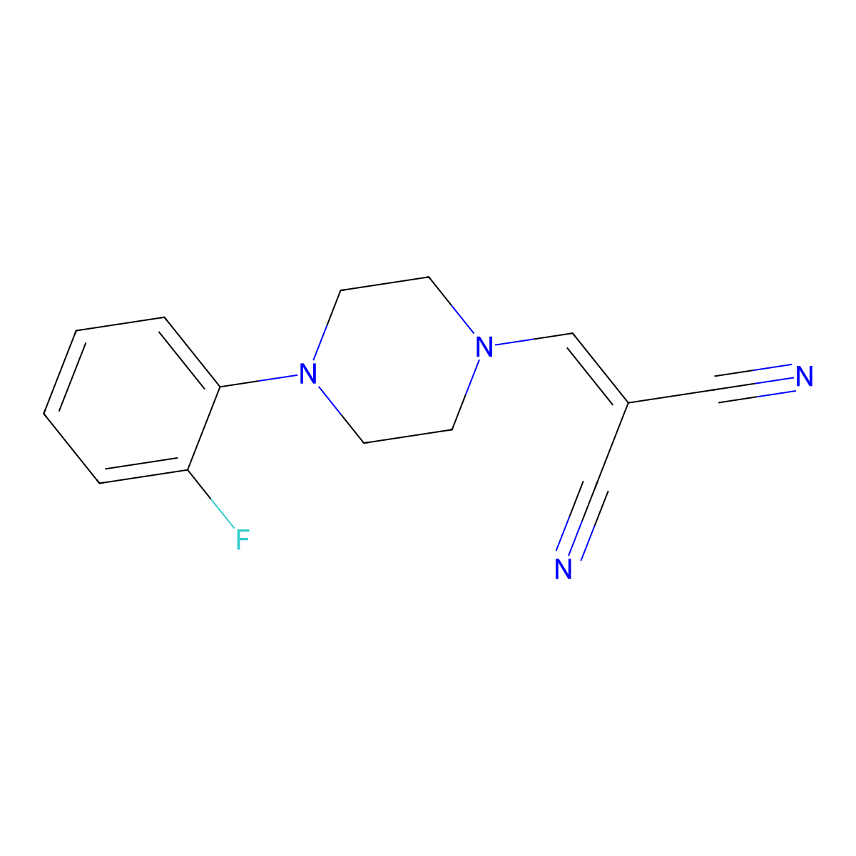 2-{[4-(2-Fluorophenyl)piperazin-1-yl]methylidene}propanedinitrile molecular structure, CAS 1024227-98-2