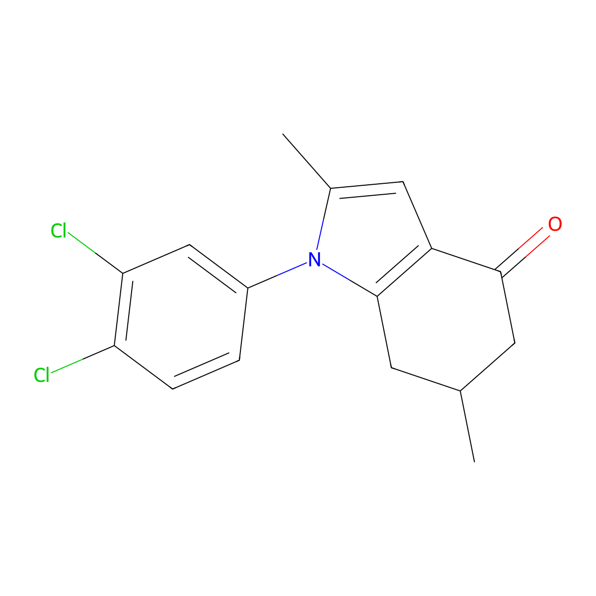 1-(3,4-dichlorophenyl)-2,6-dimethyl-6,7-dihydro-5H-indol-4-one molecular structure, CAS 1024229-67-1