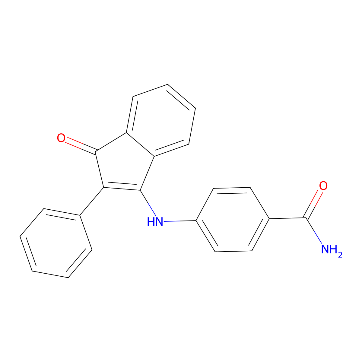 4-((1-Oxo-2-phenylinden-3-YL)amino)benzamide molecular structure, CAS 1024229-91-1