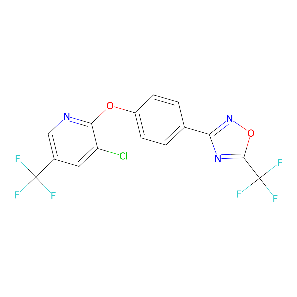 3-[4-[3-Chloro-5-(trifluoromethyl)pyridin-2-yl]oxyphenyl]-5-(trifluoromethyl)-1,2,4-oxadiazole molecular structure, CAS 1024231-01-3