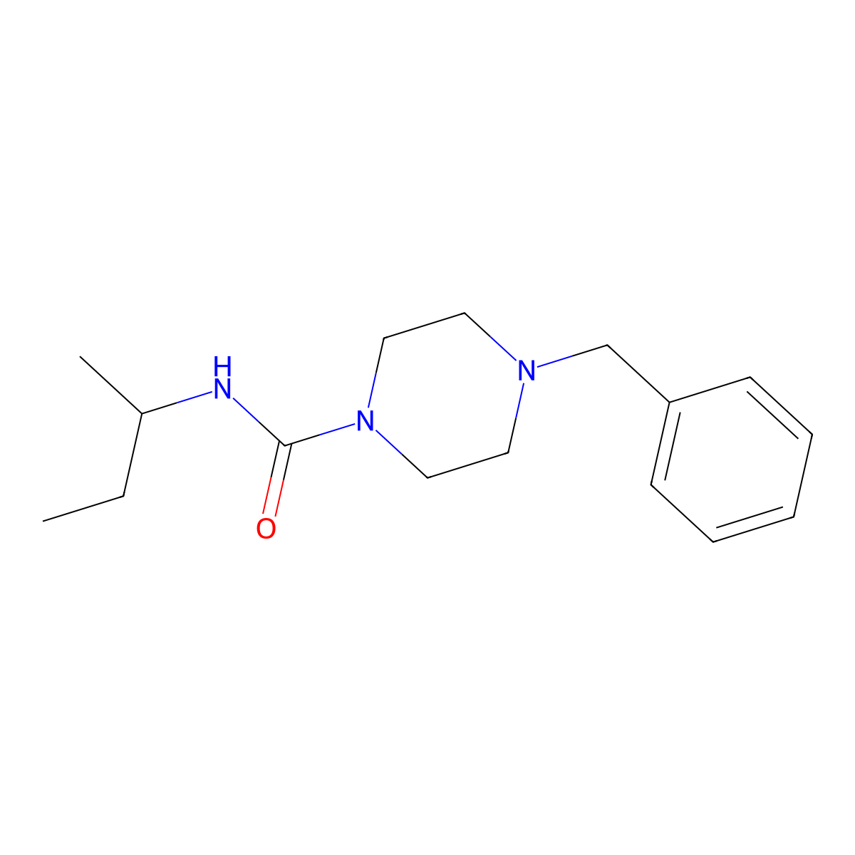 4-benzyl-N-(butan-2-yl)piperazine-1-carboxamide molecular structure, CAS 1024232-33-4