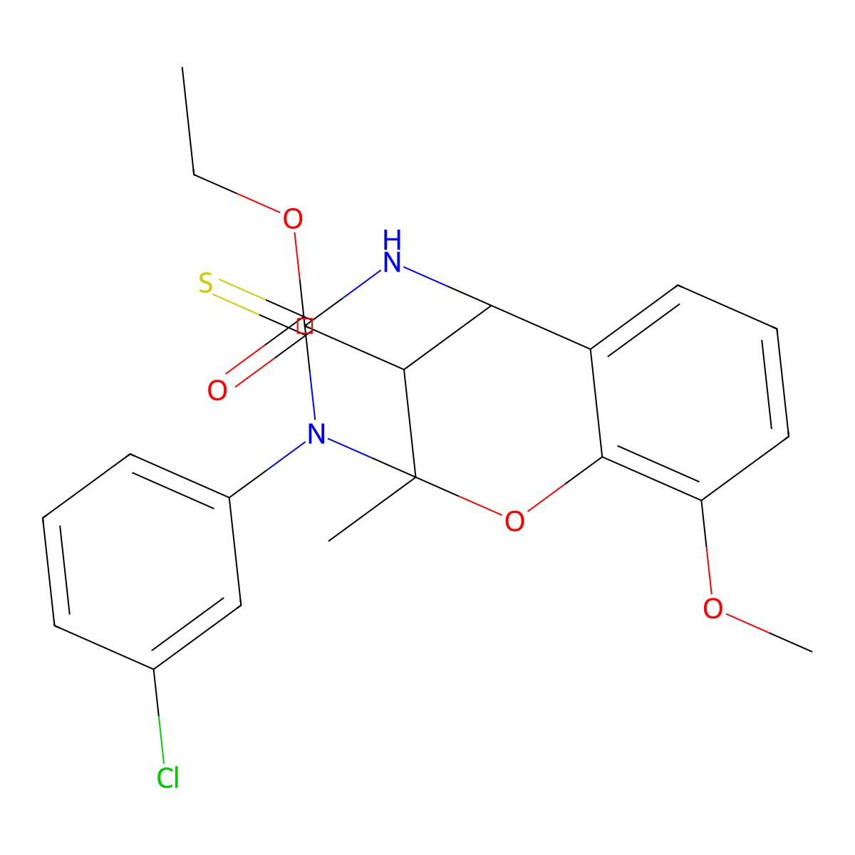 ethyl 3-(3-chlorophenyl)-10-methoxy-2-methyl-4-thioxo-3,4,5,6-tetrahydro-2H-2,6-methano-1,3,5-benzoxadiazocine-11-carboxylate molecular structure, CAS 1024235-94-6