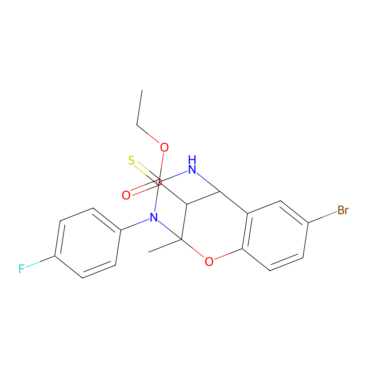 ethyl 8-bromo-3-(4-fluorophenyl)-2-methyl-4-thioxo-3,4,5,6-tetrahydro-2H-2,6-methano-1,3,5-benzoxadiazocine-11-carboxylate molecular structure, CAS 1024235-95-7