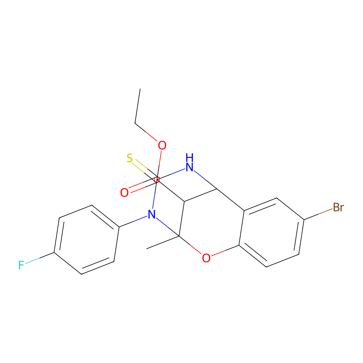 ethyl 8-bromo-3-(4-fluorophenyl)-2-methyl-4-thioxo-3,4,5,6-tetrahydro-2H-2,6-methano-1,3,5-benzoxadiazocine-11-carboxylate molecular structure, CAS 1024235-95-7