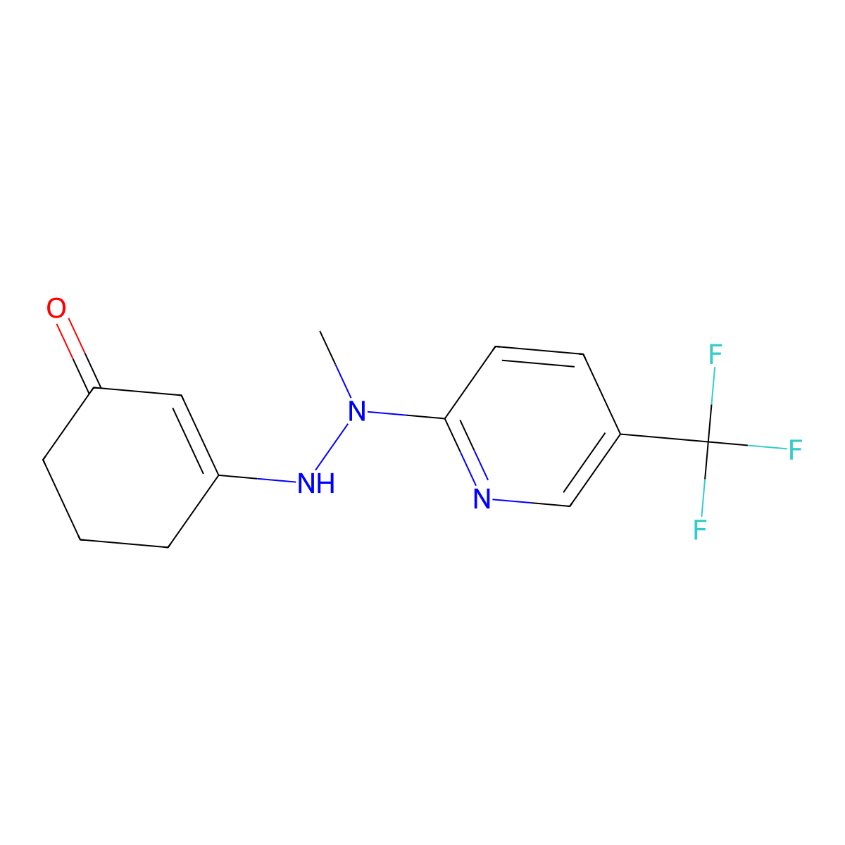 3-[2-Methyl-2-[5-(trifluoromethyl)pyridin-2-yl]hydrazinyl]cyclohex-2-en-1-one molecular structure, CAS 1024244-90-3